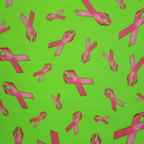  Lime Fight For A Cure Print on Polyester Spandex