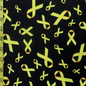  Yellow/Black Fight For A Cure Print on Polyester Spandex
