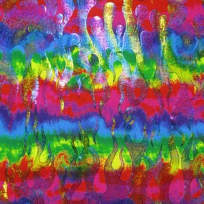Multi-Colored Holographic Fire Dance on Polyester Spandex
