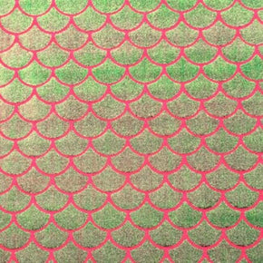  Pink Fishscale Mirror Foil on Nylon Spandex