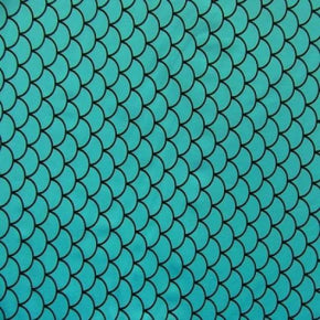  Arabian blue Fishscale Print on Nylon Spandex
