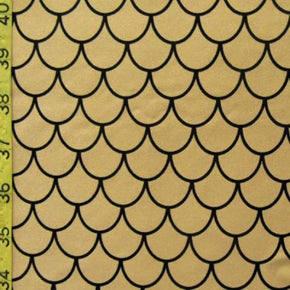  Mocha Fishscale Print on Polyester Spandex