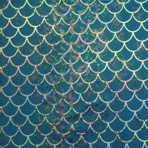 Royal Holographic Fishscale Metallic Foil on Nylon Spandex