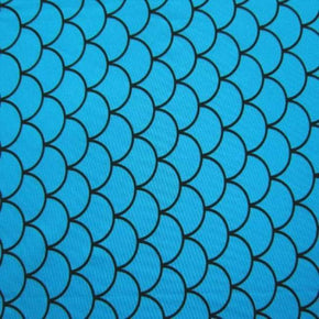  Turquoise Fishscale Print on Nylon Spandex