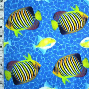 Multi-Colored Fish Print on Polyester Spandex