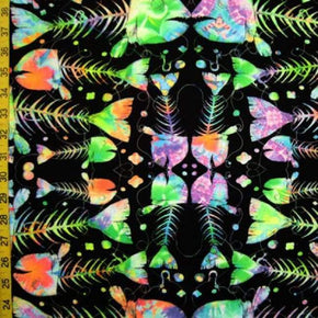Multi-Colored Fish Print on Polyester Spandex