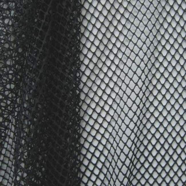 Fishnet on Nylon Spandex Black   - FEEL FABRICS