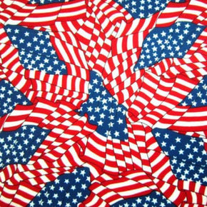 Multi-Colored Flags Print on Polyester Spandex