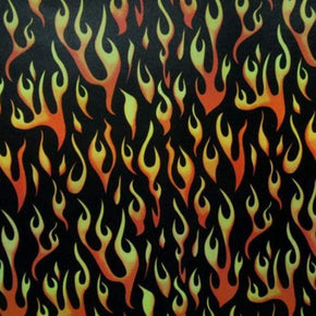  Yellow/Orange Flames Mirror Foil on Polyester Spandex