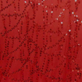  Red Shiny Flapper 5mm Sequins on Spandex