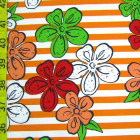 Multi-Colored Floral Print on Nylon Spandex