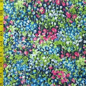 Multi-Colored Floral Print on Polyester Spandex