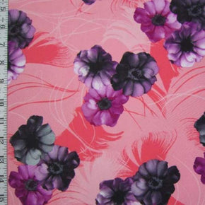 Multi-Colored Floral Print on Polyester Spandex