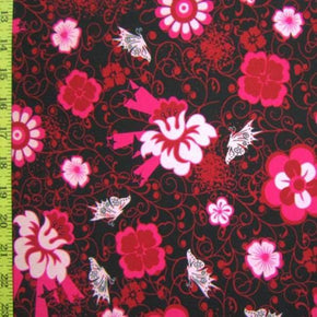 Multi-Colored Floral Print on Nylon Spandex