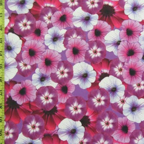 Multi-Colored Floral Print on Polyester Spandex