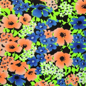 Multi-Colored Floral Print on Polyester Spandex