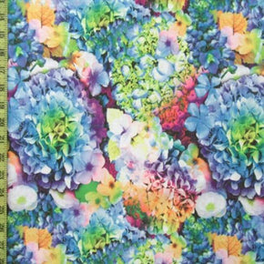 Multi-Colored Floral Print on Polyester Spandex