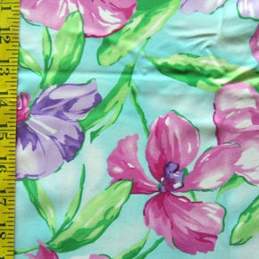 Multi-Colored Floral Print on Nylon Spandex