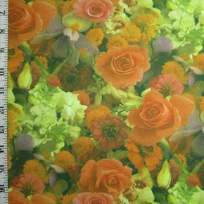 Multi-Colored Floral Print on Nylon Spandex