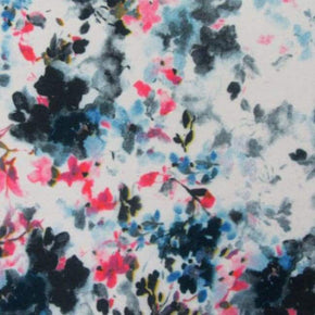 Multi-Colored Floral Print on Polyester Spandex