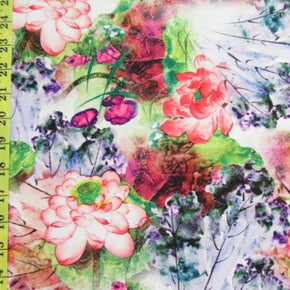 Multi-Colored Floral Print on Polyester Spandex