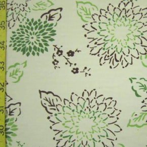  Ivory Floral Print on Polyester Spandex
