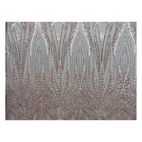  Champagne Fancy Aztec 2mm Sequins on Polyester Mesh
