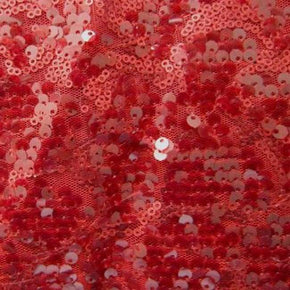  Red Matte Shiny Fancy 3mm Sequins on Mesh