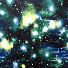  Kelly Galaxy Print on Polyester Spandex