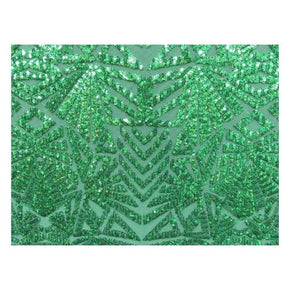  Kelly/Green Geometric Sequins on Mesh