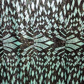  Black/Blue Shiny Geometric Two-Tone 3mm Sequin on Polyester Mesh