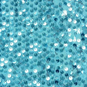  Turquoise Fancy 5mm Sequins Lace on Mesh