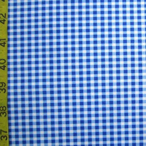  Blue/White Gingham Print on Polyester Spandex