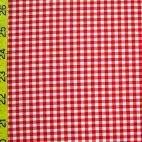  Red/White Gingham Print on Polyester Spandex