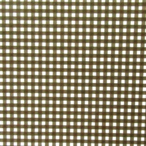  White/Coffee Gingham Print on Polyester Spandex