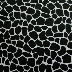  Black/White Giraffe Print on Polyester Spandex