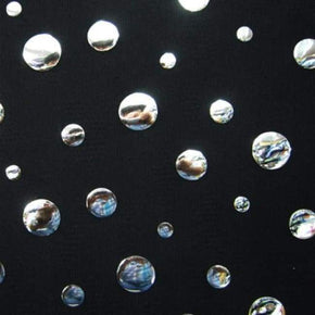  Silver/Black Shiny Glitter Mesh Metallic Foil on Polyester Mesh