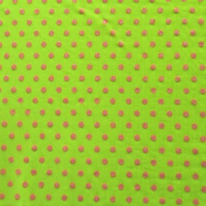  Pink/Neon Green Glitter Mesh on Stretch Mesh