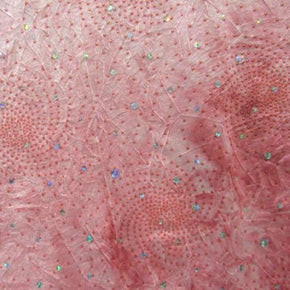  Pink/Gold Glitter on Polyester Spandex