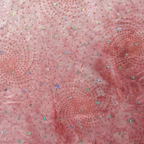  Pink/Gold Glitter on Polyester Spandex