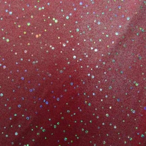  Silver/Red Holographic Sequins & Shiny Foil on Polyester Spandex
