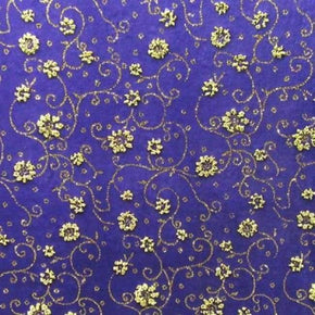 Gold/Purple Glitter Velvet on Velvet 