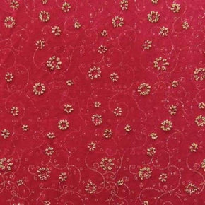 Gold/Red Glitter Velvet on Velvet 