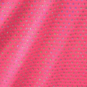  Silver/Neon Pink Shiny Holographic Dot Sequins Velvet on Velvet 