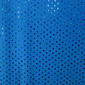  Blue Holographic Glued Sequins on Polyester Spandex