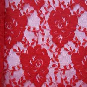  Red Fancy Floral Lace 