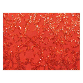  Red Shiny Fancy Sequins on Polyester Mesh