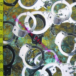 Multi-Colored Handcuffs Print on Polyester Spandex