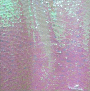  White/Pearl Flat Shiny 3mm Sequin on Polyester Mesh