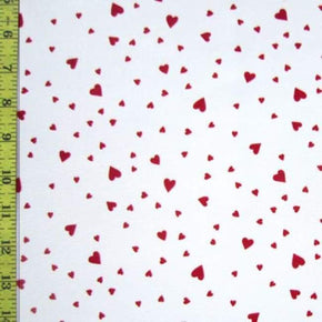  Red/White Heart Print on Polyester Spandex